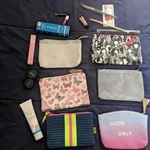 6 ipsy bags with 12 sample/full size items